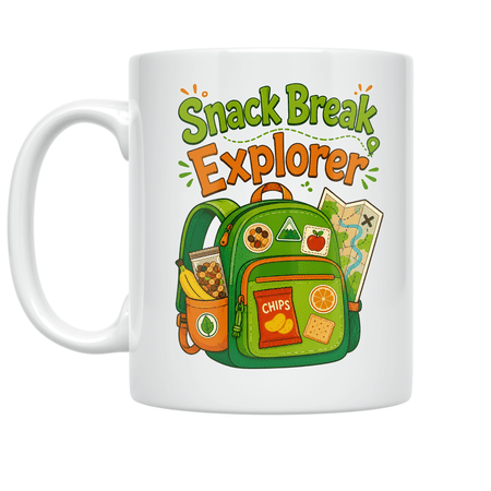 Snack Break Explorer - Outdoor Adventure Enthusiast - 11 oz Ceramic Coffee Mug