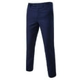 thumbnail image 4 of HEVIRGO 2Pcs/Set Plus Size Men Solid Color Long Sleeve Lapel Slim Button Business Suit, 4 of 10