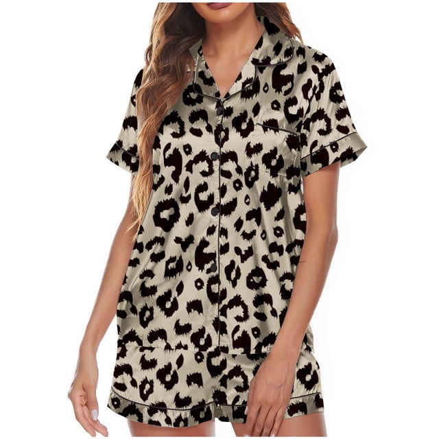 Birdeem Chemise à Manches Courtes Imprimée Confortable pour Femmes, Pyjama, Vêtements de Maison