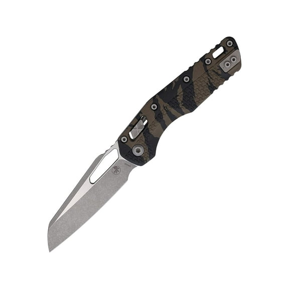 Microtech MSI Pocket Knife 3.88" Sheepsfoot Bohler M390MK Apocalyptic Blade Polymer Handle Tiger Camo