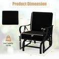 thumbnail image 3 of Costway Patio Rocking Chair with Cushion Heavy-Duty Metal Frame Smooth Glider Outdoor Black, 3 of 9