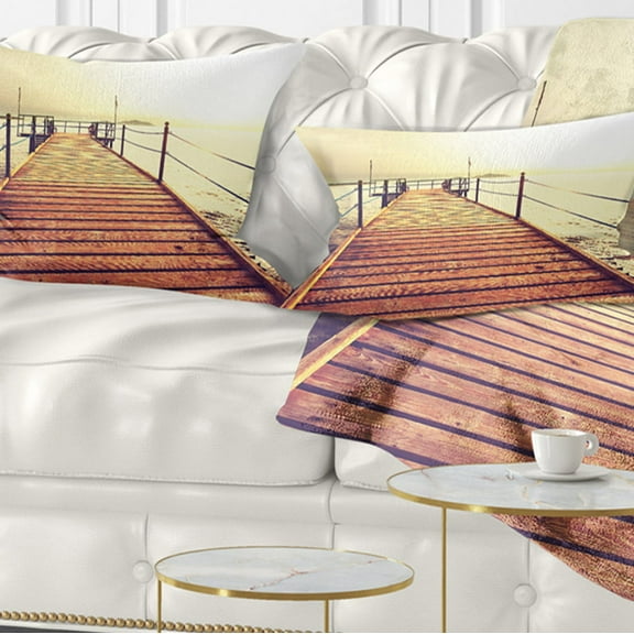 Designart 12" x 20" Brown Polyester Throw Pillow