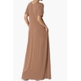 thumbnail image 4 of TheMogan Women's S~3X Soft Jersey Oversized V-Neck Short Sleeve Maxi Dress W Pocket, 4 of 6