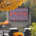 Blue Floral Waterproof Outdoor TV Cover, Flower Leaves Farmhouse Red ...