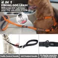 thumbnail image 2 of Correa resistente para perros con asa acolchada y cuerda antitirones, correa elástica de entrenamiento para perros medianos y grandes con gran capacidad de tracción (110-150 cm, negra), 2 of 5
