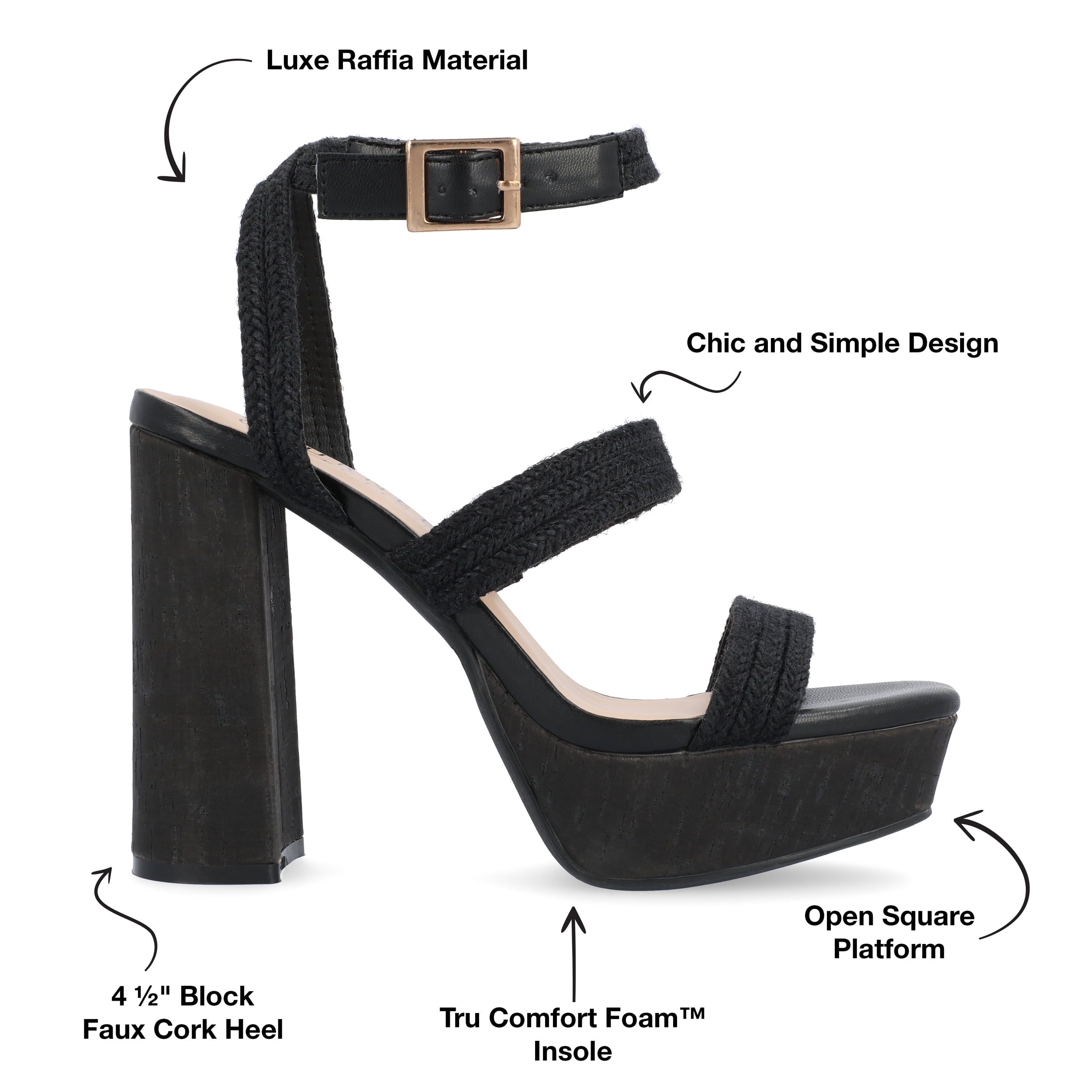 Journee Womens Sienne High Heel Platform Sandals