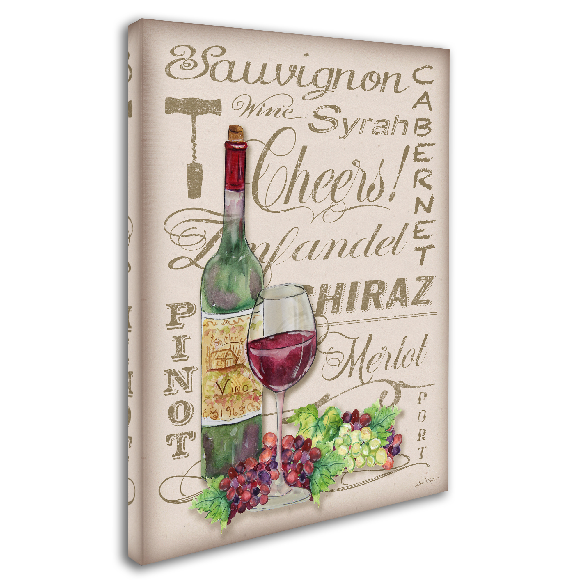 Trademark Fine Art 'Cheers Wine Art 2' Canvas Art by Jean Plout
