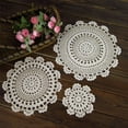 thumbnail image 5 of Gerich 1 Pcs 42 CM Insulation Pads,Round Lace Doily Handmade Placemats Vintage Table Cover Cotton Crocheted Coasters,Beige, 5 of 9