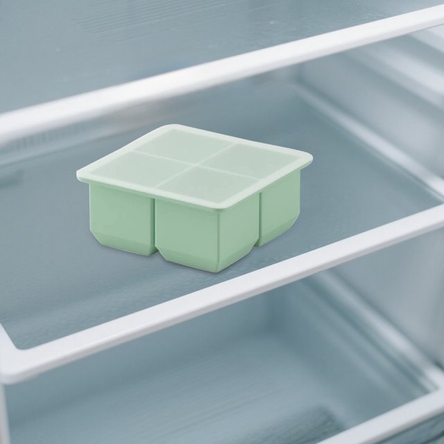 fsxdhpcsgfc Large Ice Tray Household Ice Storage With Lid Refrigerator Ice Artifact (4 Compartments) Body Sculpture compatible with Machine Ice Imc-s6277 Glass Pgc-036 Cuber Cat Ice Pack Cute Ice