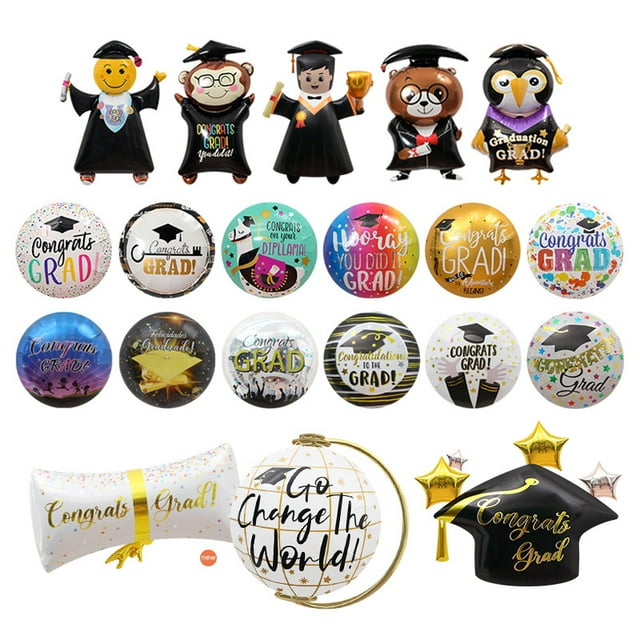 Set de globos de aluminio para fiesta de graduación, 20 unidades