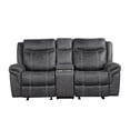 thumbnail image 6 of Dark Gray Microfiber Power Reclining Loveseat with USB Charger and Console, 6 of 7