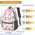 thumbnail image 3 of Pink Cat Head White Pattern 17" Waterproof Oxford School Backpacks for Teens, S-Shape Padded Straps, for School, Travel, Hiking, Camping, 3 of 5
