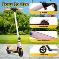 thumbnail image 7 of SIMATE Electric Scooter for Kids 6+, Foldable, LED Display & Lights, Dual Braking, 130W, 8.7mph,Pink, 7 of 7