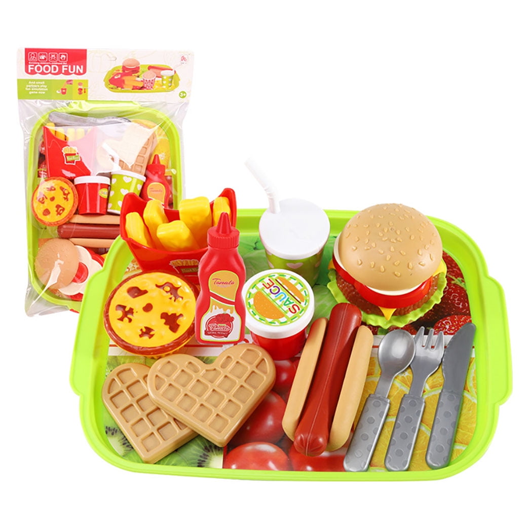 Food Playsets French Fries Hamburger Pretend Toy Play Food Set for Kids ...