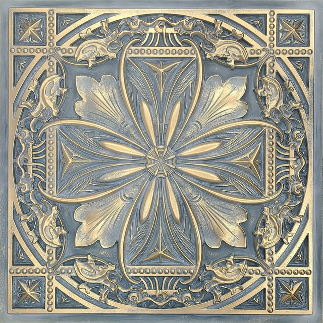 Tuile de Plafond en Faux PVC 2'x2' à Encliqueter, Or Fumé