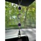 thumbnail image 1 of Luna y estrella Accesorios de espejo retrovisor, cristal de piedra amatista Bead Decoración de automóviles Boho Witchy Suncatcher Healing Car Charm Ornamentos colgantes para mujeres hombres, 1 of 4