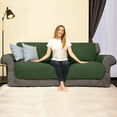 thumbnail image 2 of Subrtex Reversible Sofa Slipcover Quilted Couch Cover,Small Sofa,Dark Green, 2 of 6