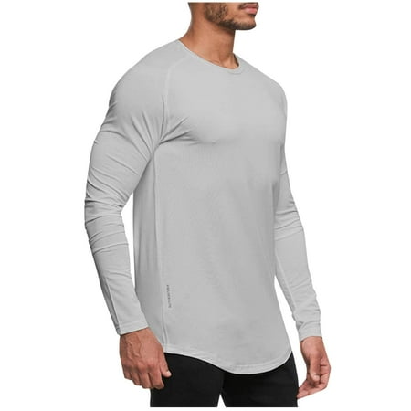 Amzcrzy Long Sleeve Shirts for Men - Athletic Tops Quick Dry Moisture Wicking Sun Protection UV UPF 50 Tee T Shirts for Fishing Workout Running Shirts