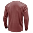 thumbnail image 6 of Tosmy Men's T-Shirts Men Spring Autumn Button Crew Neck Solid Color Button Long Sleeve Top Bottoming Shirt Mens Tee Shirt, 6 of 6