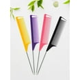 thumbnail image 2 of Pro Pointed Tail Salon Hairdressing Hair Styling Anti-static Comb Hair Brush Steel Needle Pin Rat Tail Combs Barber Accessories, 2 of 10