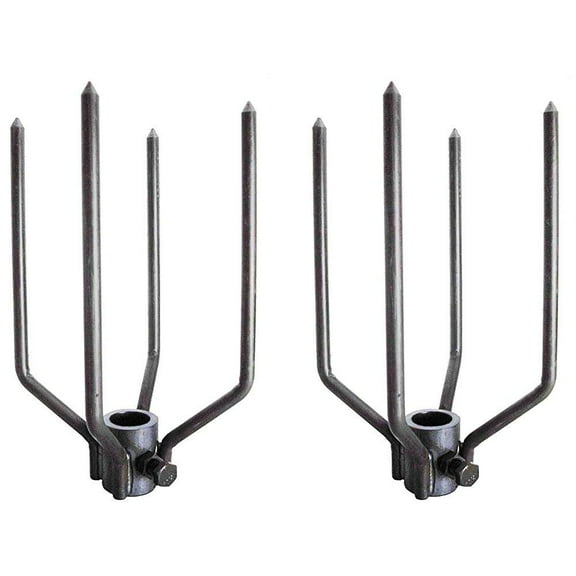 OneGrill Stainless Large Animal Rotisserie Spit Forks (4 Prong Forks)
