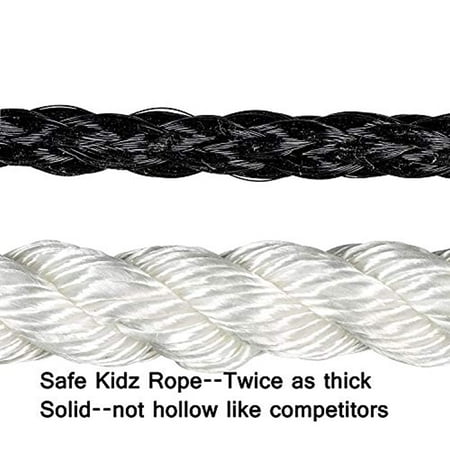 Safe-Kidz X- Large Cargo Climbing Net, 100% Polyester Rope Ladder, 108" L x 70" W + Drill Bit & Instructions