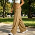 thumbnail image 6 of Luvrsol Sweatpants Women Baggy Solid Color Thin Plus High Waist Elastic Can Be Worn at Home and Outside, Size S-3XL, 6 of 7