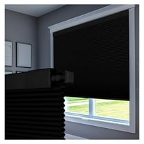 No Drill Blinds for Windows Blackout Cellular Shades Cordless No Tools Honeycomb Blinds Pull Down Easy Install for Home and Office, Black, 21" W x " H