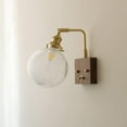 thumbnail image 2 of Antique Globe Wall Sconce Lighting Walnut Wall Mount Lamp Glass Sconces, Adjustable Wall Light Bedroom Bedside Wall Lamp, Living Room Hallway Study Decor Wall Lights, 2 of 4