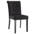 thumbnail image 5 of Set of 2 Modern Upholstered Dining Chair, Velvet Fabric Tufted Chairs with Rubber Wood Legs and Stainless Steel Pull Ring, Accent Parsons Chair for Living Room, Bedroom, Home Kitchen, 5 of 11