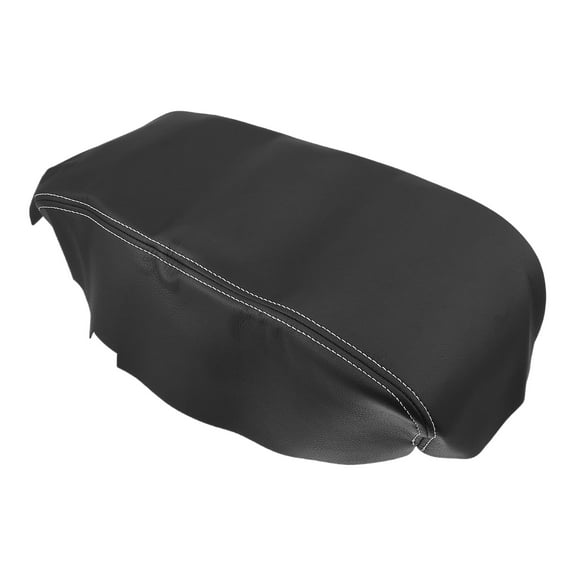 Unique Bargains Center Console Pad Waterproof Armrest Seat Box Cover for Dodge Charger 2008-2010 Black White Stitches