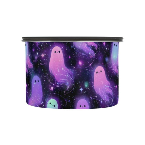 Ghost Shiny Pattern Airtight Coffee Bean Canister 500 ml Food Storage Containers with Lids For Gournd, Tea, Sugar, Flour, Rice, Cereal, Candy Cookie Jar