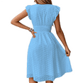 thumbnail image 4 of Robe de Soirée en Dentelle Brodée Taille Smockée Manches Flottantes Ligne A Midi Longue Robe de Soleil Femme 2025 m, 4 of 9