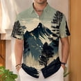 thumbnail image 4 of jowamay Men's Hawaiian Shirts Pine Tree Lapel Short Sleeve Casual Button Down Shirts Fashion Clothes for Streetwear, 4 of 7