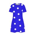 thumbnail image 4 of Cagogo Women Summer Polka Dots Swing Flowy Mini T Shirt Dress Vacation Dresses Under $5 Casual Loose Short Sleeve Crew Neck Tunic Bohemian Black Cocktail Dresses, 4 of 4