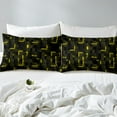 thumbnail image 3 of Manfei Abstract Grid 3pcs Duvet Cover King for Kids Teens Female Men,Black Golden Ultra Soft Bedding King Size,Geometric Buffalo Microfiber Comforter Cover King,Lightweight Room Decor(No Comforter), 3 of 6