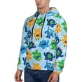 thumbnail image 3 of Pofeuu Cartoon Monster Print Mens Casual Hooded Collar Drawstring Hoodies Pullover Sweatshirts Casual Long Sleeve Shirts-XX-Large, 3 of 7