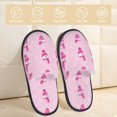thumbnail image 2 of Balery Pink Scarf Snowman Pantuflas de Casa de Felpa Silenciosas con Diseño Estampado, Zapatillas Cómodas Antideslizantes de Algodón para Interior-Large, 2 of 8