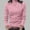 Pink, variant on Blmnix Women Warm Trendy Tops and Blouses Beige High Neck Long Sleeve Women Clothing