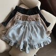 thumbnail image 4 of KAUOD Girls Ruffle Shorts Elastic High Waist Loose Athletic Shorts Wide Leg Cute Casual Mini Short Pants with Pocket, 4 of 6