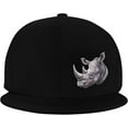 thumbnail image 2 of African Rhinoceros Flat Bill Hats Teens Cool Snapback Baseball Cap Unisex, 2 of 9