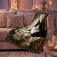 thumbnail image 6 of Resting Black White Cat Oil Painting autumn celebration Autumn, Cozy Pet Portrait Pattern, Warm Flannel Blanket for Living Room and Bedroom, Cat Lovers autumn celebration Gift, Pet Lover Home Decor, 6 of 9