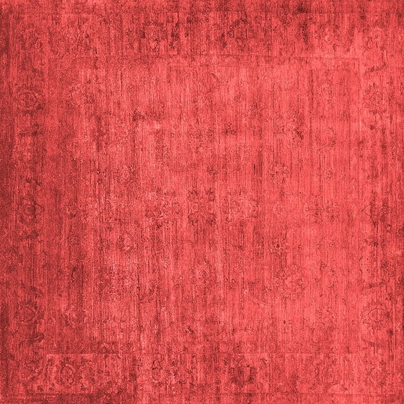 Ahgly Company Indoor Square Oriental Red Industrial Area Rugs, 8' Square