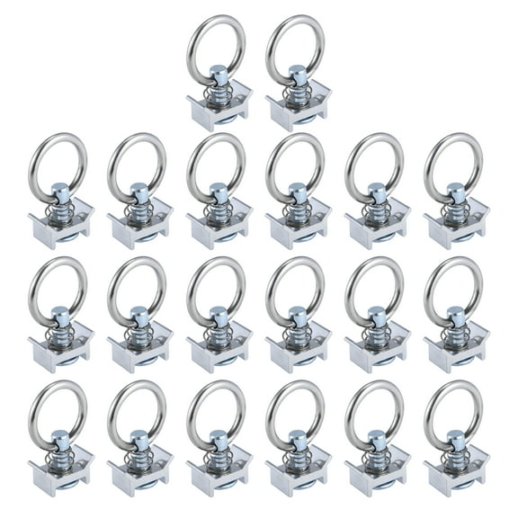 Car Single Stud Fitting L Track with Round Ring for Trailers Pickups Trucks 20pcs