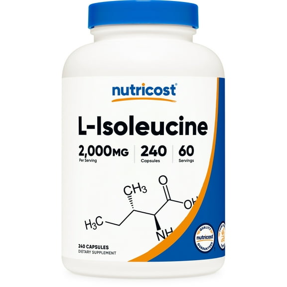 Nutricost L-Isoleucine 2000mg per Serving, 240 Capsules (60 Servings) - Supplement