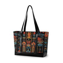 FORMRS Laptop Tote Bag for Women with 15.6" Computer Compartments Handbag, Black Geometric