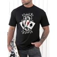 thumbnail image 1 of Camiseta de manga corta con estampado gráfico de cartas de póker para hombre, ideal para verano y deportes al aire libre., 1 of 6