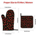 thumbnail image 2 of Red Hot Chilli Peppers Oven Mitts Pot Holders Set of 4, Kitchen Gloves Potholders Heat Resistant for Chef Baking Cooking Grilling BBQ, 2 of 6