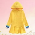 thumbnail image 3 of OGLCCG Girls Hoodie Dress Kids Long Sleeve Solid Color Hooded Sweatshirt Dress Casual Loose Fit Cotton Pullover Dresses 1-10 Years, 3 of 5