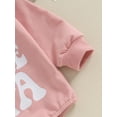 thumbnail image 6 of Bslissey Baby Girls Sweatshirt Romper Pink Long Sleeve Letter Print Crew Neck Bodysuit Newborn Infant Loose Jumpsuit Casual Daily Clothes 3M 6M 12M 18M, 6 of 7